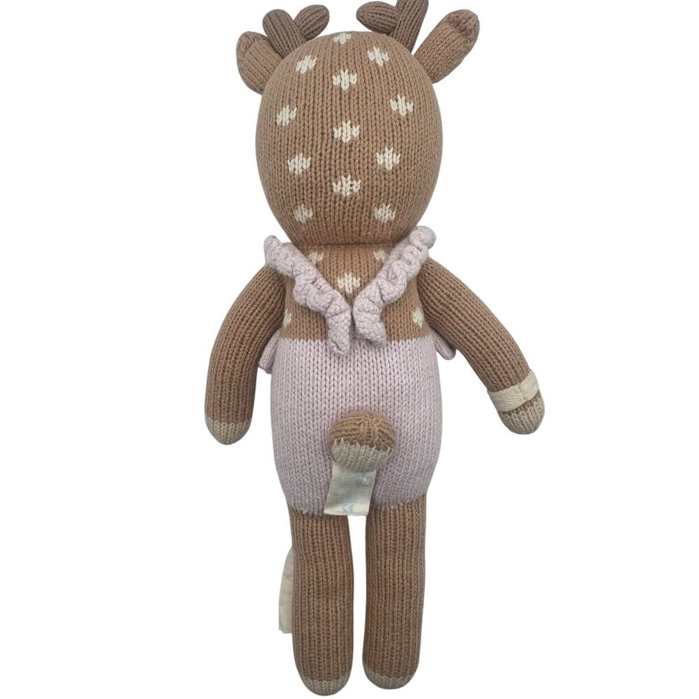 Cuddle + Kind Violet the Fawn Deer Plush Knit Stuffed Animal 14" Handmade Peru - Picture 5 of 8